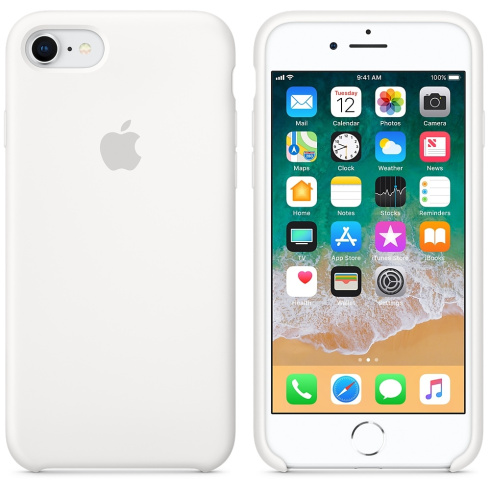 Apple Silicone Case для iPhone 8 / 7 белый фото 3