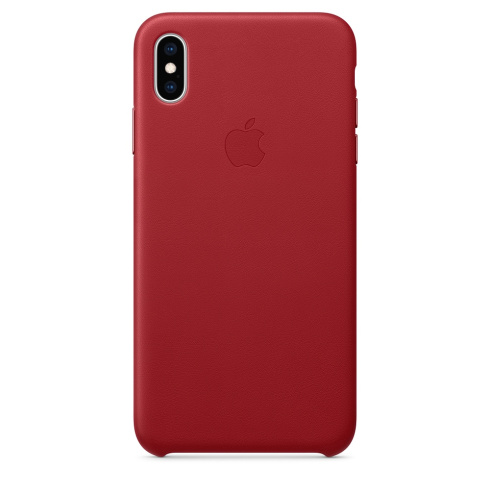 Apple Leather Case для iPhone XS Max красный фото 1