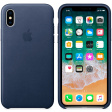 Apple Leather Case для iPhone X темно-синий фото 3