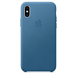 Apple Leather Case для iPhone XS лазурная волна