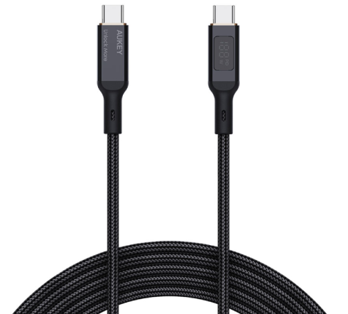 Aukey USB TypeC (M) черный 100Вт с ЖК дисплеем 1 метр (CB-MCC101) фото 1