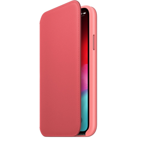 Apple Leather Folio для iPhone XS розовый пион фото 3