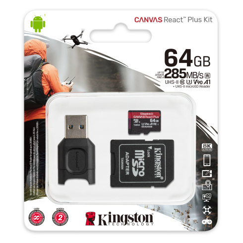 Kingston Canvas React Plus microSD 64GB фото 3