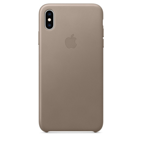 Apple Leather Case для iPhone XS Max платиново-серый фото 1