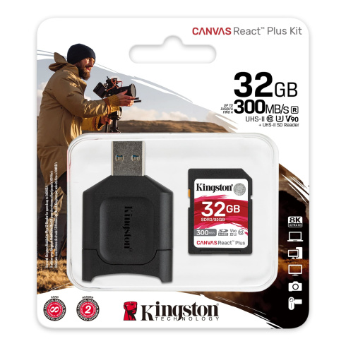 Kingston Canvas React Plus SD 32GB фото 3