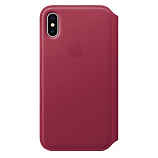 Apple Leather Folio для iPhone X лесная ягода