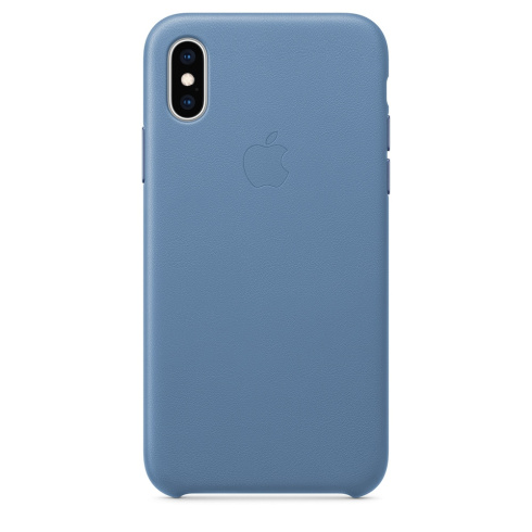 Apple Leather Case для iPhone XS синие сумерки фото 1