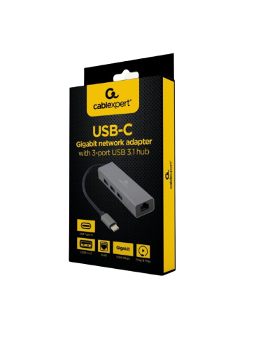 Cablexpert USB C на 3xUSB 3.0, Lan RJ45 фото 2