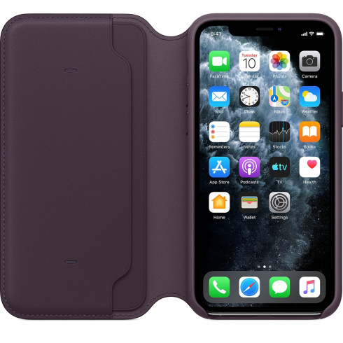 Apple Leather Folio для iPhone 11 Pro спелый баклажан фото 3