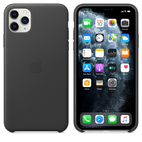 Apple Leather Case для iPhone 11 Pro Max черный фото 3