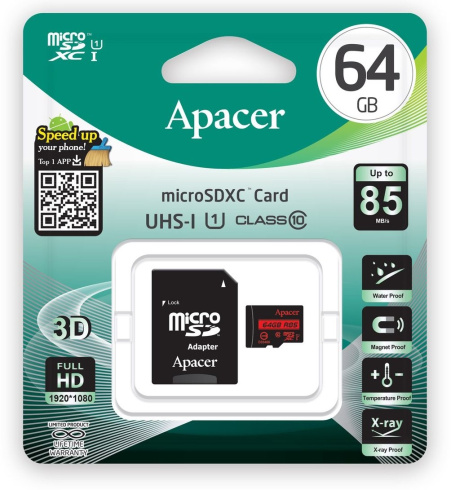 Apacer MicroSDXC R85 UHS-I U1 64GB фото 2