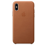 Apple Leather Case для iPhone XS золотисто-коричневый