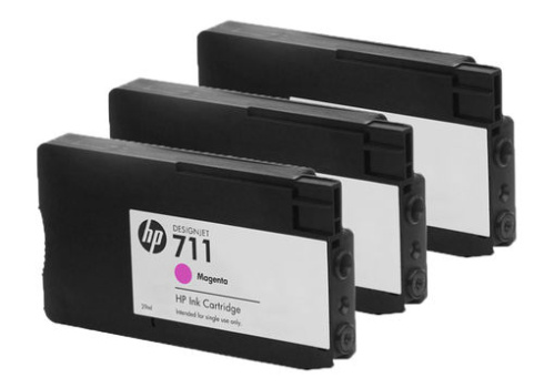 HP 711 пурпурный 3-Pack фото 2