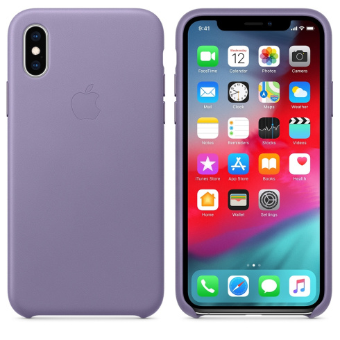 Apple Leather Case для iPhone XS лиловый фото 3