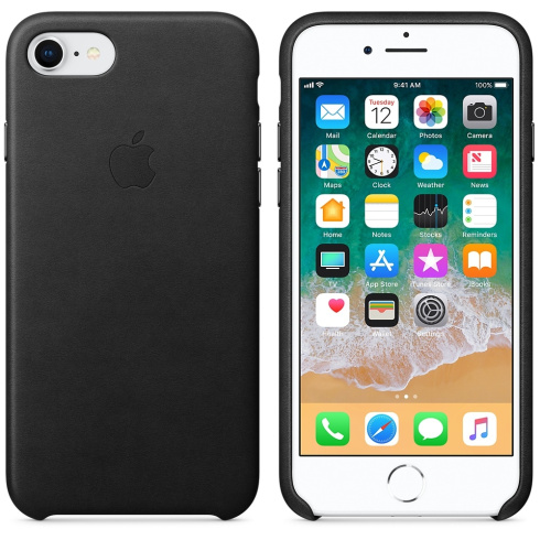 Apple Leather Case для iPhone 8 / 7 черный фото 3