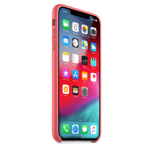 Apple Leather Case для iPhone XS Max розовый пион фото 3