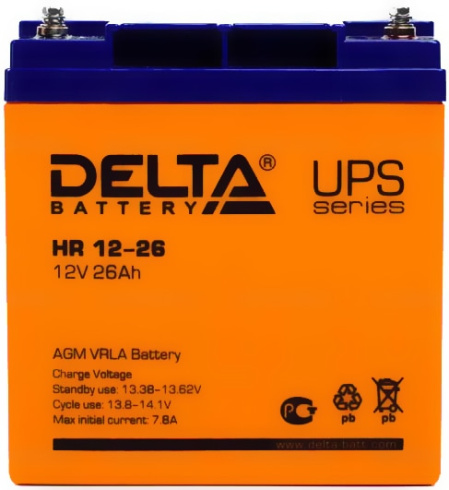 Аккумуляторная батарея Delta HR 12V 26Ah фото 2