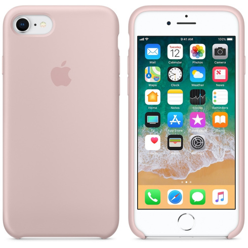 Apple Silicone Case для iPhone 8 / 7 розовый песок фото 3