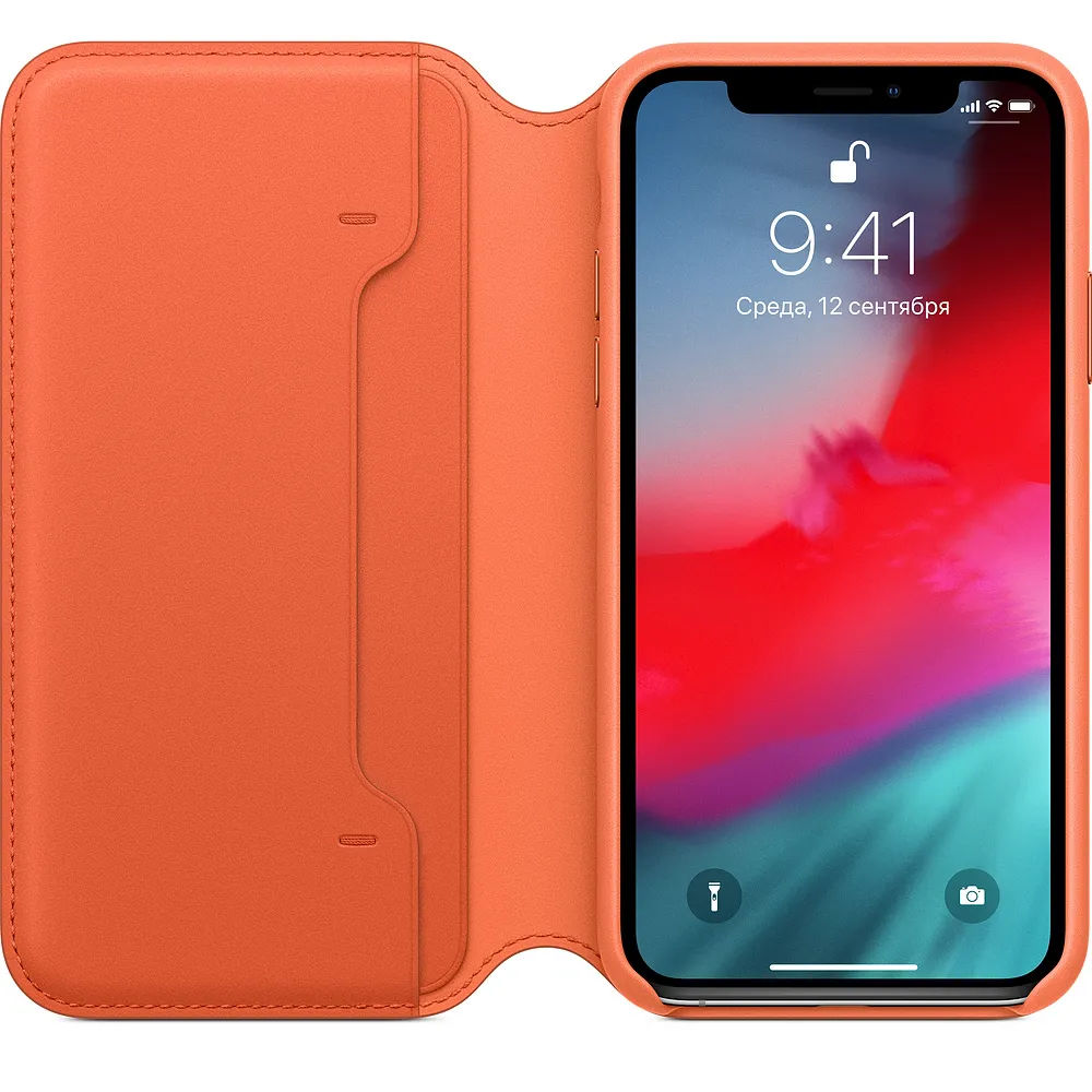 Чехол для смартфона Apple Leather Folio для iPhone XS теплый закат - цена,  купить на nout.kz